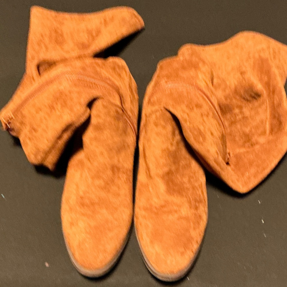 Suede Ankle Boots in Tan